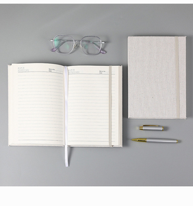 Taccuino per scuola di Business A5 con copertina in lino 100 fogli/200 pagine con filo elastico per rilegatura termica - Product Image 6