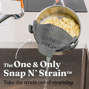 Snap N <strong>Strain</strong> <strong>Pot</strong> Strainer and Pasta Strainer Adjustable Silicone Clip on Strainer for <strong>Pots</strong> - Product Image 4