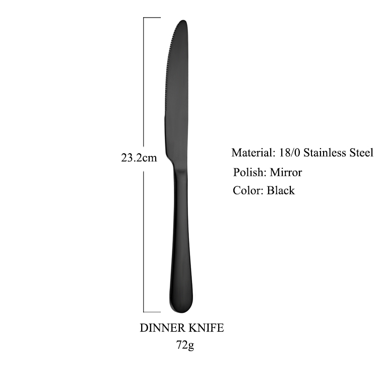 Coltello da tavola nero