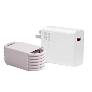 120W超高速充電器USEUプラグ電話充電器セット6AUSBCケーブル付き高速充電USB充電器 - Product Image 1