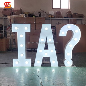 נורה חלקה 3ft חלקה הוביל אות מספר סמל מסיבת חתונה רקע דקורטיבית מכתב אור מרקי מתכת