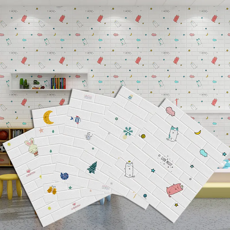 Papier peint moderne 3d motif brique, tapisserie noire, décoration d'intérieur pour enfants, bon marché