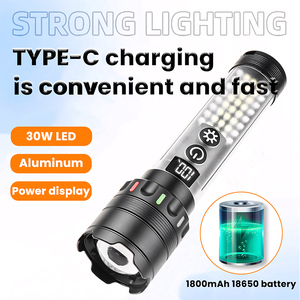 ไฟฉาย LED ซูมได้, ไฟฉาย USB Type-C สามารถชาร์จได้รองรับเอาท์พุตไฟฉายกันน้ำลูเมนสูงพร้อมไฟฉายแม่เหล็ก - Product Image 2