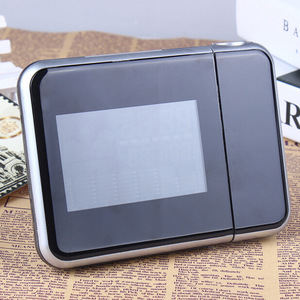 นาฬิกาปลุกฉายภาพดิจิทัล LED,พร้อมโปรเจคเตอร์ USB นาฬิกาเลื่อนปลุกสำหรับสถานีอากาศเทอร์โมมิเตอร์แสดงเวลาปฏิทินแสดงวันที่ - Product Image 5