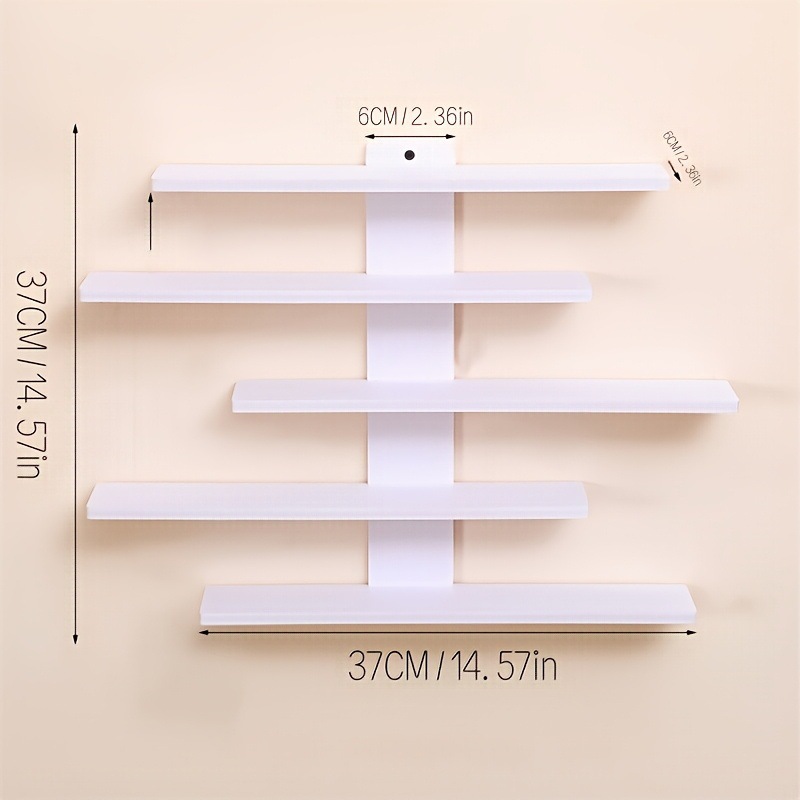 Estante de pared simple de cinco capas, color blanco
