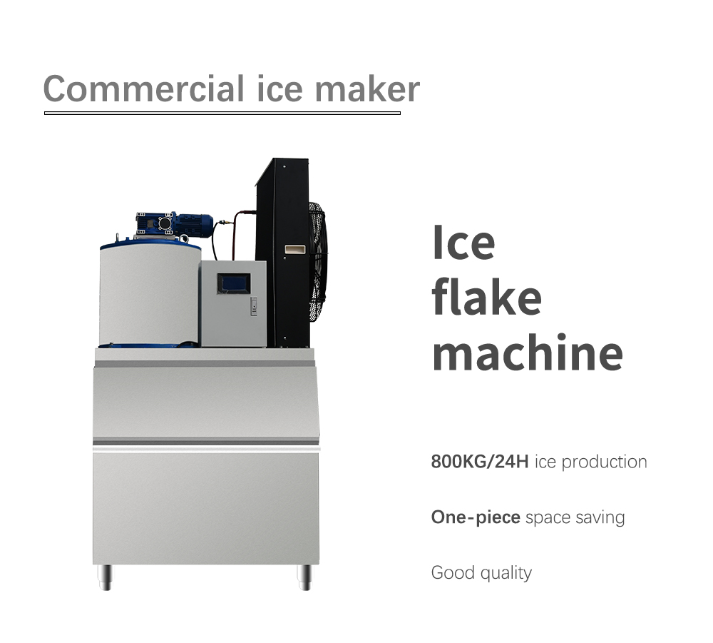 Large 800kg Smart Touch Screen Control Flake Ice Makers Machine  Commercial Make Ice Machine