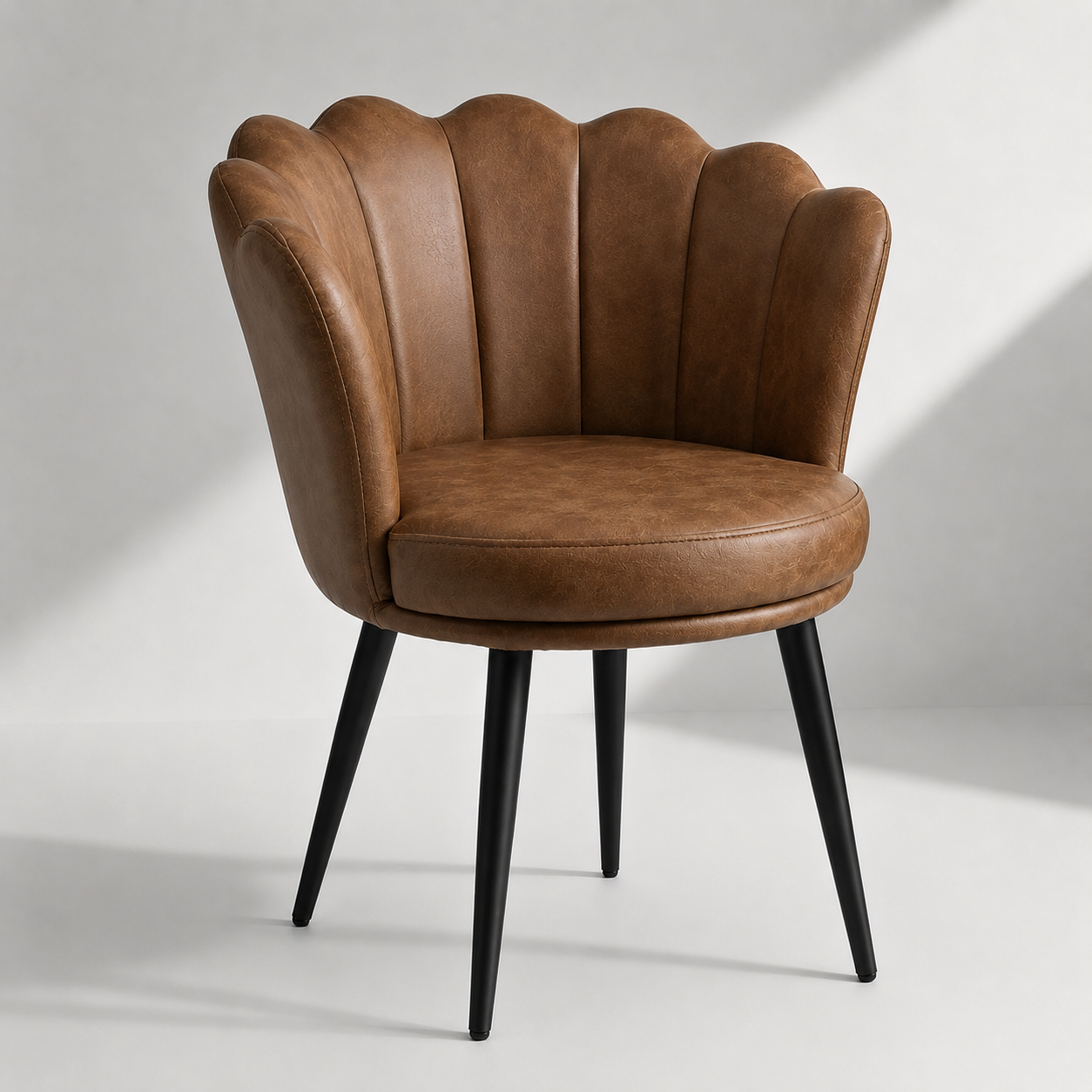 Brown PU Leather / Black Legs