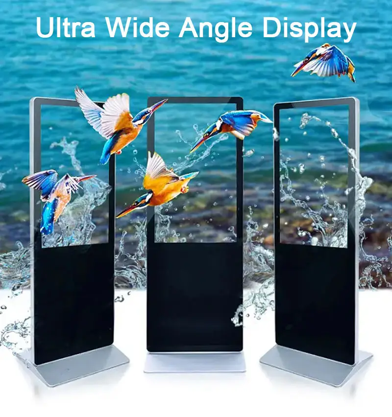 49 55 polegadas Indoor Floor Stand LCD interativo quiosque Touch Screen Digital Signage Display Publicidade Player