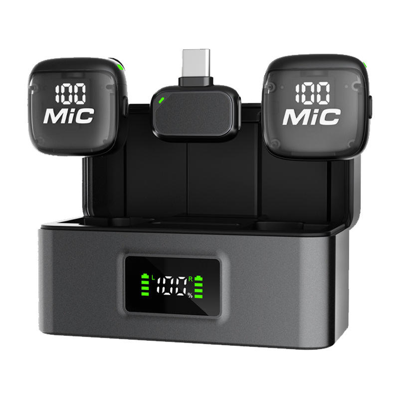 Micro double noir avec étui de chargement