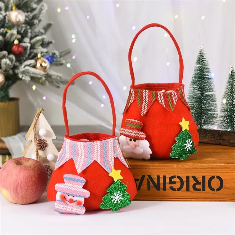 Bolsas de regalo personalizadas de fábrica ISO BSCI LVMH, envoltura de regalo de Navidad, bolsas de dulces de Navidad