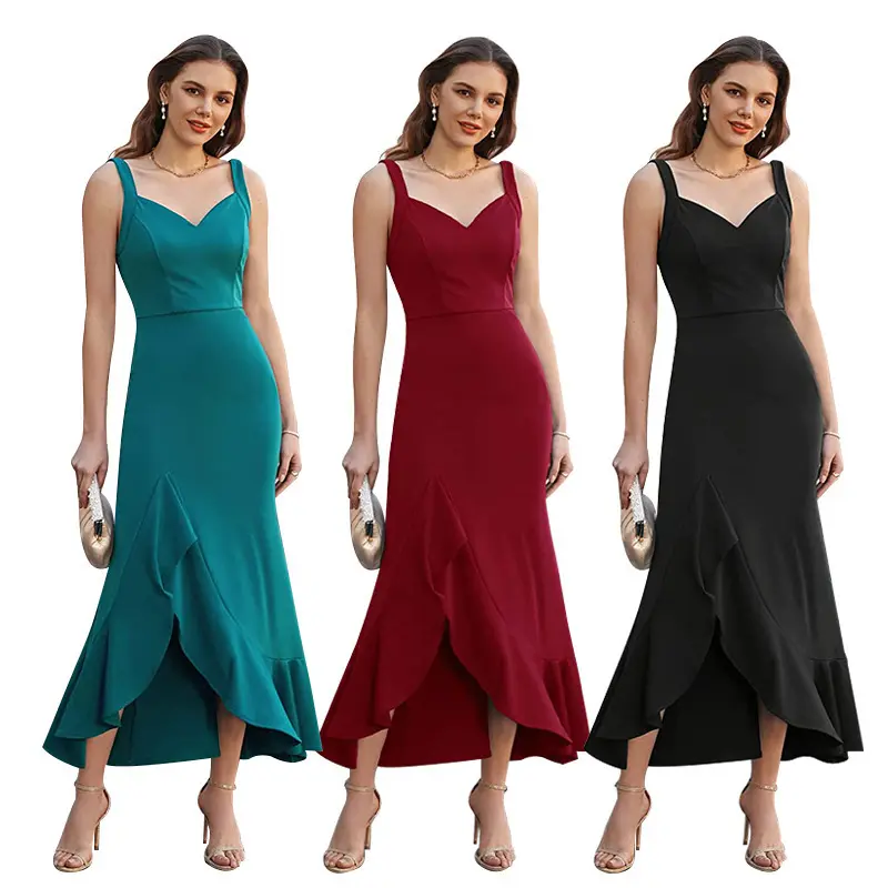 Holesale-vestidos de talla grande para mujer, vestidos elegantes de noche para fiesta, 2023