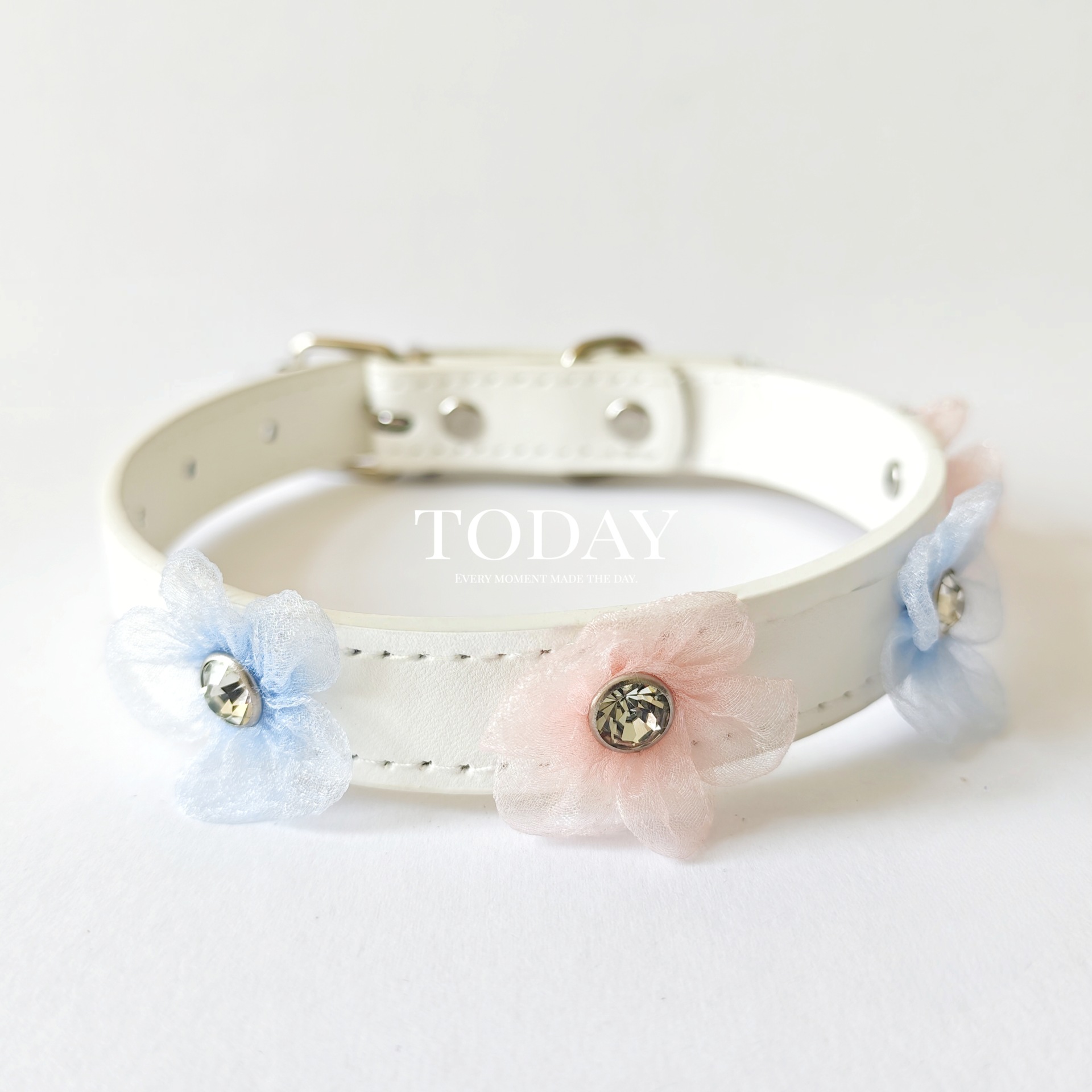 Tour de cou simple bleu et rose