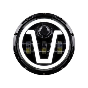 Super Bright 1PCS <strong>7</strong>&quot; Round <strong>V</strong>-type Halo Ring Replacement for Jeep <strong>Led</strong> ProjectorLED Headlight - Product Image 1