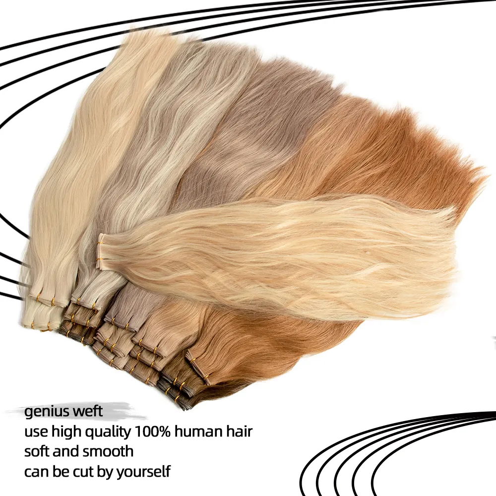 Nuovissime estensioni dei capelli di trama del genio umano europeo Remy 13A trama del genio dei capelli russi ondulati a doppio disegno