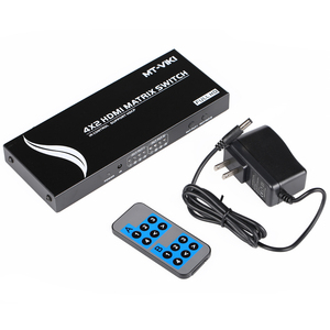 Matriz de conmutación HDMI 4x2 4 en 2 4 entrada 2 salida con control remoto IR 4x2 matriz HDMI interruptor