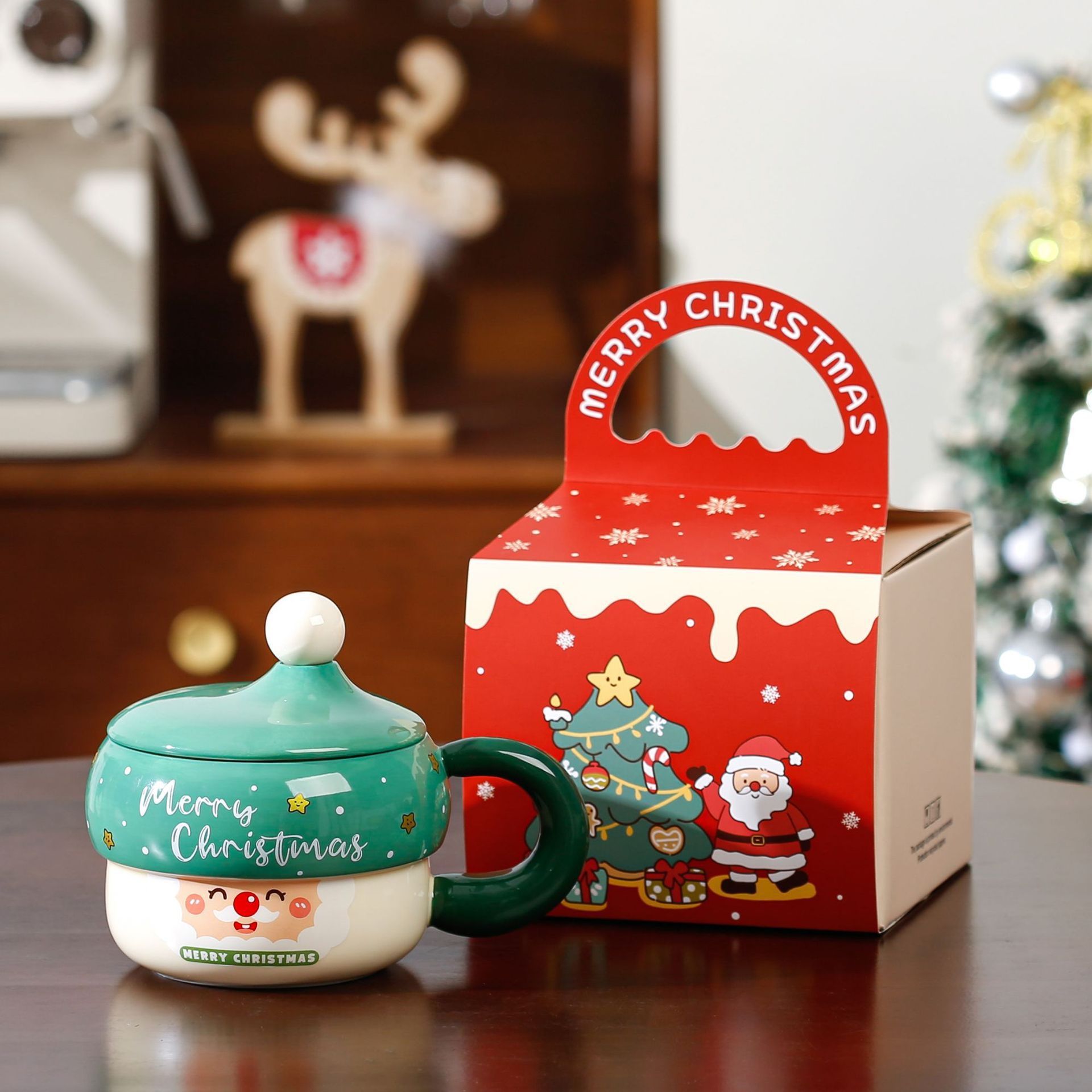 Hand box-Santa Claus-green