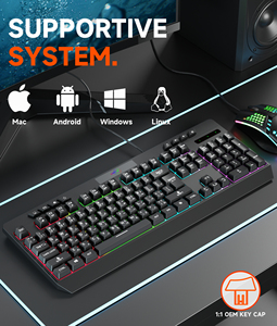 Clavier Gaming Computadora ergonómica con cable Colorido RGB Reposamuñecas Teclados para juegos con reposamanos para computadora portátil y Escritorio - Product Image 5
