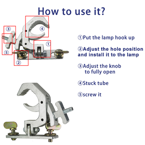 Penjepit lampu panggung aluminium tugas berat 2 "penjepit rangka lipat untuk memperbaiki lampu DJ penjepit cocok lampu sorot kepala bergerak - Product Image 4