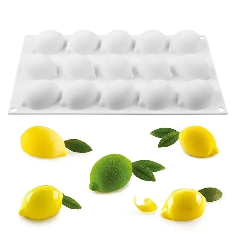 Lemon chocolate pastries molds DIY silicone baking mold 3D fruit shape silicone baking pans cake mold for mousse dessert mould