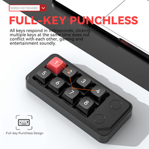 Teclado mecánico para juegos con cable K815B, 8 teclas, Mini teclado, 4 colores, luz RGB, teclado Macro programable personalizado, teclado numérico - Product Image 2