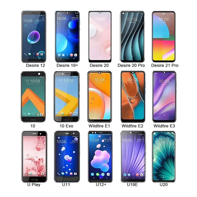 Ensamblaje de LCDs de teléfono móvil para HTC Desire 10 12 12S 12 + 19 + 20 + 20 Pro 21 5G Pantalla de repuesto LCD Digitalizador completo