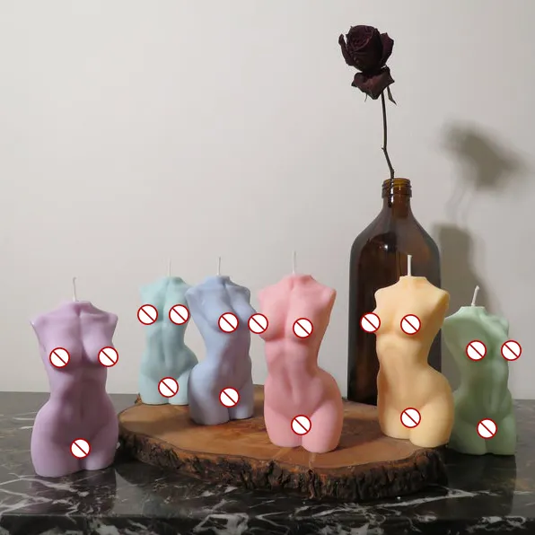 Figura de cuerpo de mujer desnuda, velas con forma de cuerpo