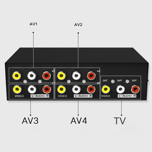 4 Way AV RCA <strong>Switch</strong>, 4 in <strong>1</strong> Out Composite Video L/R <strong>Audio</strong> Switcher Selector Box for DVD Player, SNES, N64, PS2/3 Game Consoles - Product Image 3