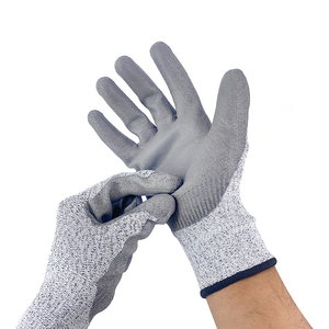Fabrika seviyesi C-F PU bitirmek kaplamalı eldiven Anti kesim kaplı inşaat iş eldivenleri güvenlik Anti Cut eldiven - Product Image 4