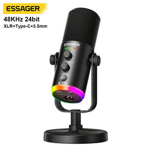 Essager Yu7 Máy Tính Máy Tính Để Bàn Ghi Âm Có Dây USB C Chuyên Nghiệp Streaming Podcast Chơi Game Micro Cho Điện Thoại PC Card Âm Thanh - Product Image 1