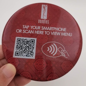 Wasserdichtes NFC-Epoxy-Menü mit einem Durchmesser von 100mm und QR-Code zur Bestellung im Restaurant - Product Image 4