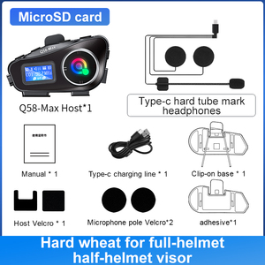 Intercomunicador para casco de motocicleta Q58 MAX con altavoz reproductor de música logotipo personalizado casco intercomunicador Bluetooth auriculares para motocicleta - Product Image 2