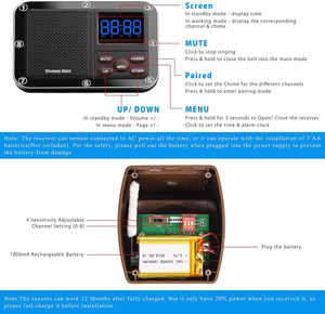 Excepcional Sistema de Alerta de sensor de movimiento de entrada solar de largo alcance: sensores infrarrojos y de movimiento integrados para alarma de seguridad - Product Image 5