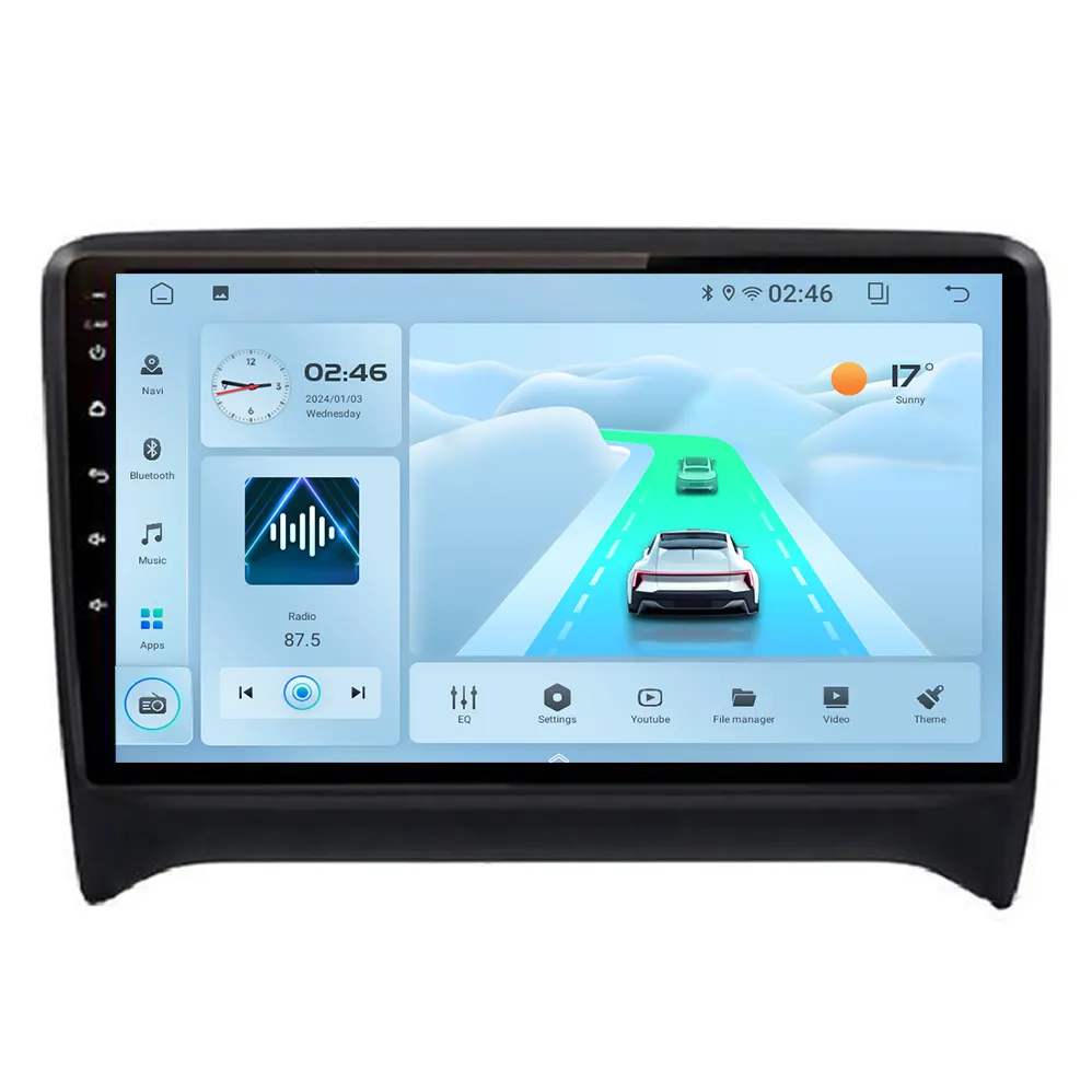 Reproductor de radio Android para coche con chip inalámbrico 5G WIFI 6 para Audi TT 2006-2014 navegación GPS BT5.4 tiene Carplay inalámbrico automático