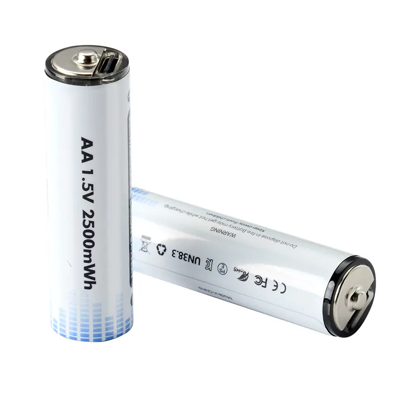 핫 세일 리튬 이온 배터리 제조업체 1.5V R6 AA 타입 C USB 충전식 AA 건전지
