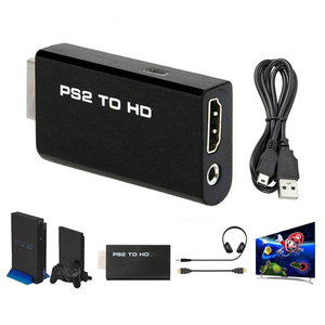 PS2至高清音频视频转换器，带有线电缆影音适配器塑料连接，用于PS2电脑高清电视显示器 - Product Image 2