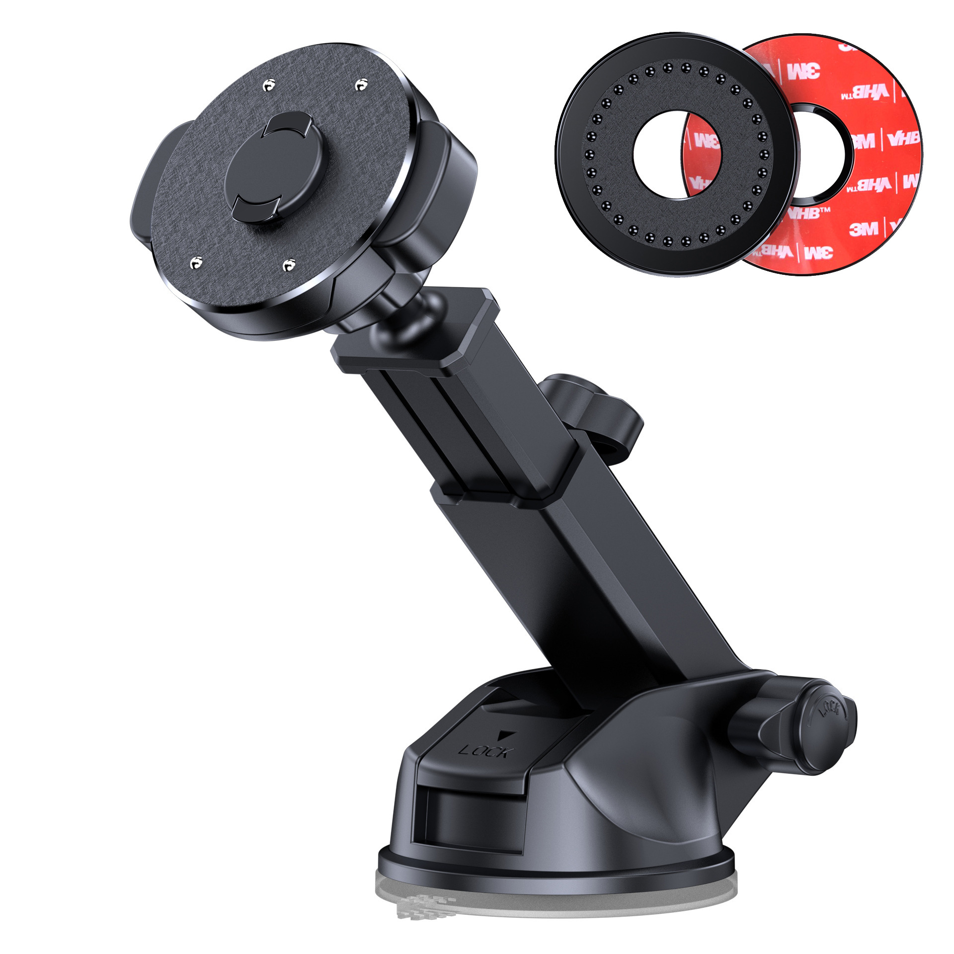 Black-speed lock car suction cup phone holder