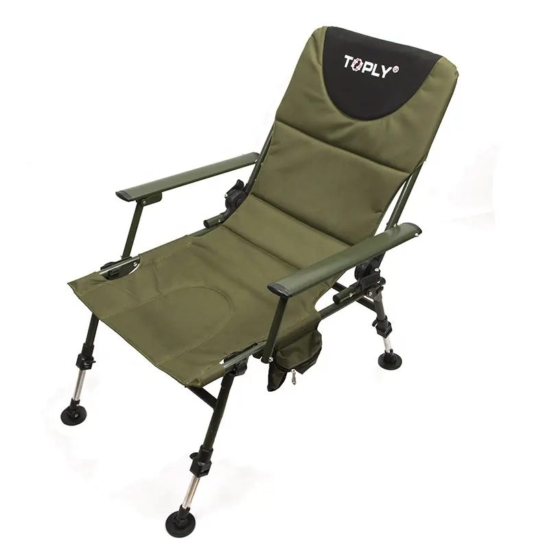 Silla plegable para exteriores, asiento robusto tubular de acero, resistente, para pesca de carpa y acampada