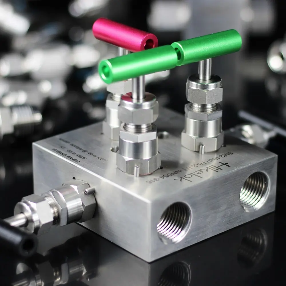 Hikelok high pressure 6000psi 5 way instrumentation valve manifolds Rosemount type manifolds for pressure transmitter