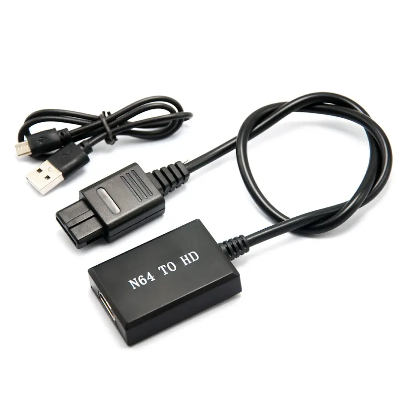 Suporte conversor N64 para HD Cabo de ligação PVC HD com plug and play US Compatível com nova função de suporte de carregamento de TV HD