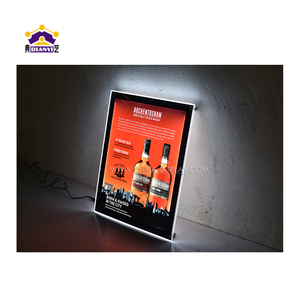 Đen cạnh-<span class=keywords><strong>lit</strong></span> Acrylic LED Acrylic LED giữ dấu hiệu 8.5x11 inch chiếu sáng hình ảnh khung cho cửa hàng văn phòng quảng cáo - Product Image 1