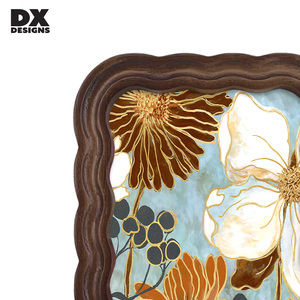 DX thiết kế cong sò khung MDF Tabletop 4x6 inch gợn sóng sóng phong cách khung ảnh bằng gỗ lượn sóng gỗ hình ảnh khung - Product Image 3