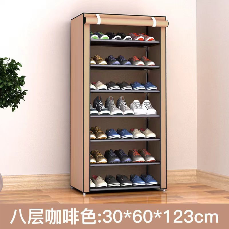 Coffee shoe cabinet with 8 shelves
