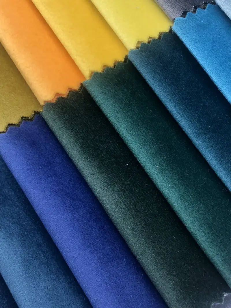 הולנד 300gsm מוצק צבע מבריק סוג רך תחושה רגיל קטיפה ריפוד לספה בד