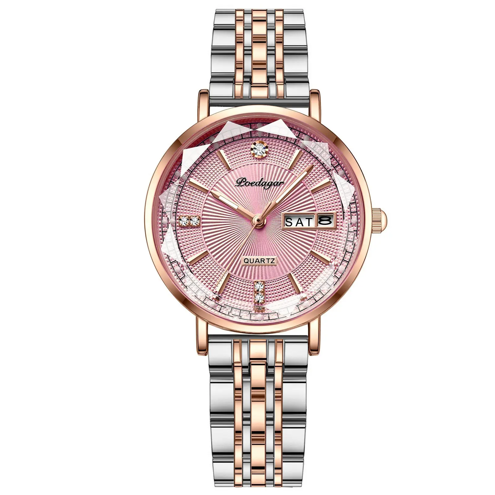 Brand New Waterproof Glow Relógio feminino Dual Calendar Quartz Watch relógio de quartzo preço