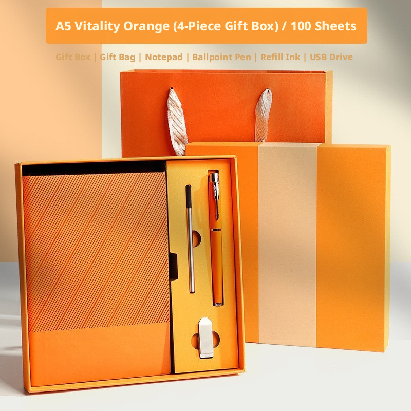 Vitality Orange + Signature Pen + USB Drive + Gift Box