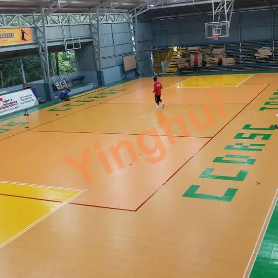 W-01High Qualidade Tribunais Desportivos Profissionais Quadras De Basquete Telhas De Madeira Esportes Piso De Madeira Piso De Plástico