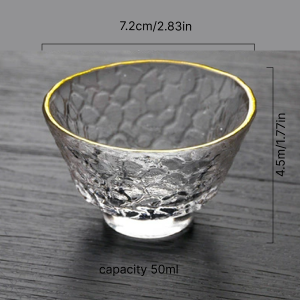 Golden edged turtle shell high footed cup