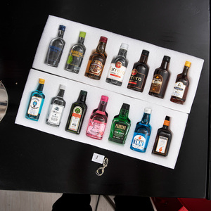 Custom <span class=keywords><strong>Mini</strong></span> Alcohol Flesjes Kit Klein Sap Dranken Helder Glas Wijn Sterke Drank Fles Set Met Deksel Voor Whisky Wodka Gin Rum Tequila - Product Image 4