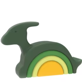 Yumuşak silikon DIY dinozor istifleyici eğitici oyuncak 2-4 yıl için blok yapı yuvalama bulmaca hayvan tema ile - Product Image 4
