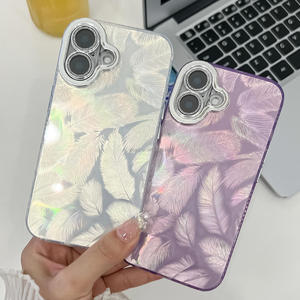 IMD หรูหราสำหรับ Samsung เคสโทรศัพท์พิเศษสำหรับ Samsung S25 Galaxy ขนนกลายขนนกเลนส์แวววาววัสดุพีซีกันตกสำหรับ S23บวก S24 A1 FE - Product Image 5